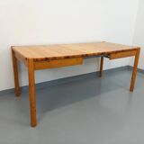 Vintage 60s 70s pine rectangular dining table with extension