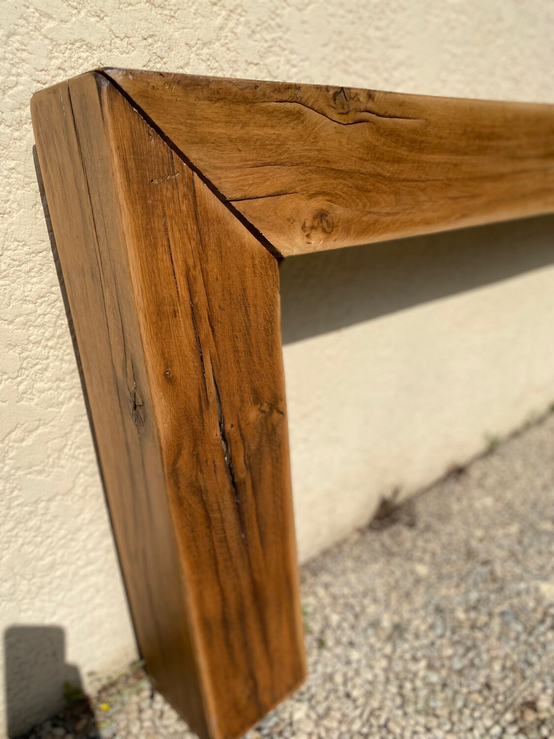 Solid oak beam console