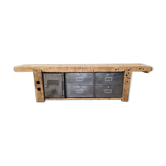 Old established furniture low industrial TV vintage oak and metal