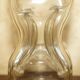 Pair of antique pinched decanters circa 1900 for serving whisky, bourbon, vodka, gin.