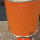 Designer lamp from the 70s in chrome metal and orange lacquered wood