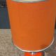 Designer lamp from the 70s in chrome metal and orange lacquered wood