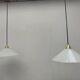 Pair of opaline pendant lights