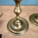 Set of 3 antique brass candle holders/candelabra.