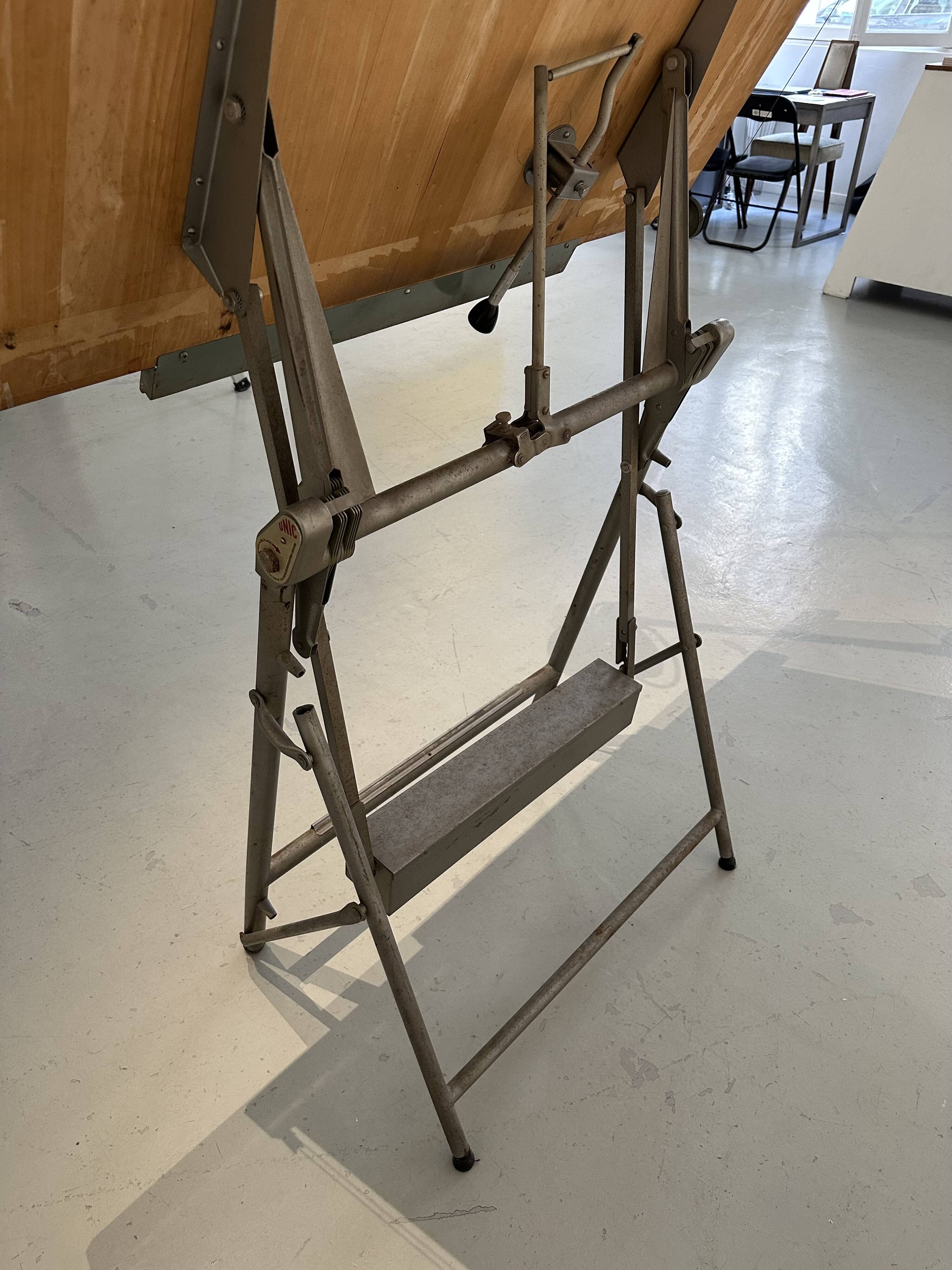 Architect's drawing table by Lucien Sautereau, 1940s – Jieldé lamp