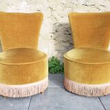 Paire de fauteuils crapaud
