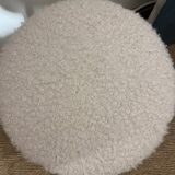 Vintage wool and chrome stool