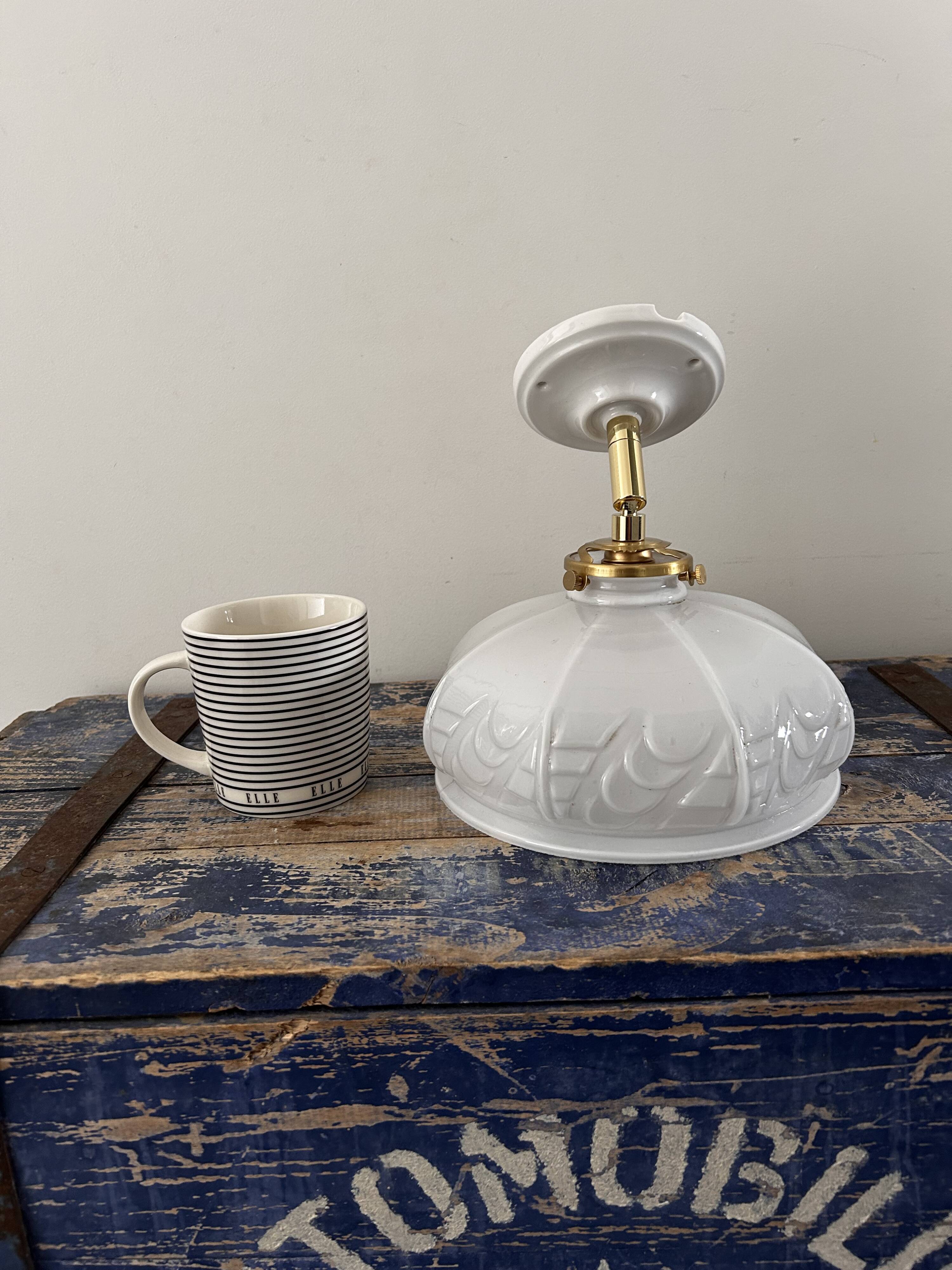 White opaline wall light