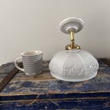 White opaline wall light