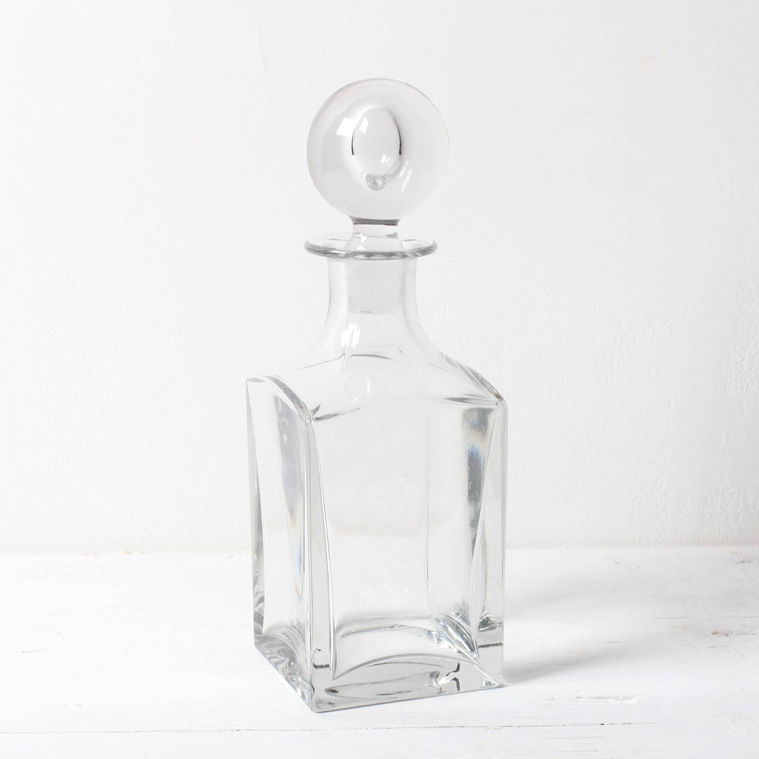 Carafe à whisky en cristal du milieu du siècle : carafe à liqueur en verre italien, années 1960
