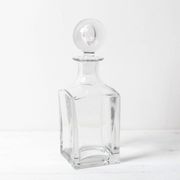Mid-Century Crystal Whiskey Decanter: Italian Glass Liquor Carafe, 1960s
