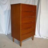 High Scandinavian teak chest of drawers