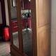 Walnut wardrobe with mirror doors.