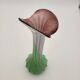 Murano glass vase "Jack in the Pulpit" green and purple