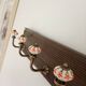 Wall-mounted coat rack wood metal ceramic 40 cm 4 hooks floral patterns