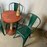 Set chairs and pedestal table Tolix