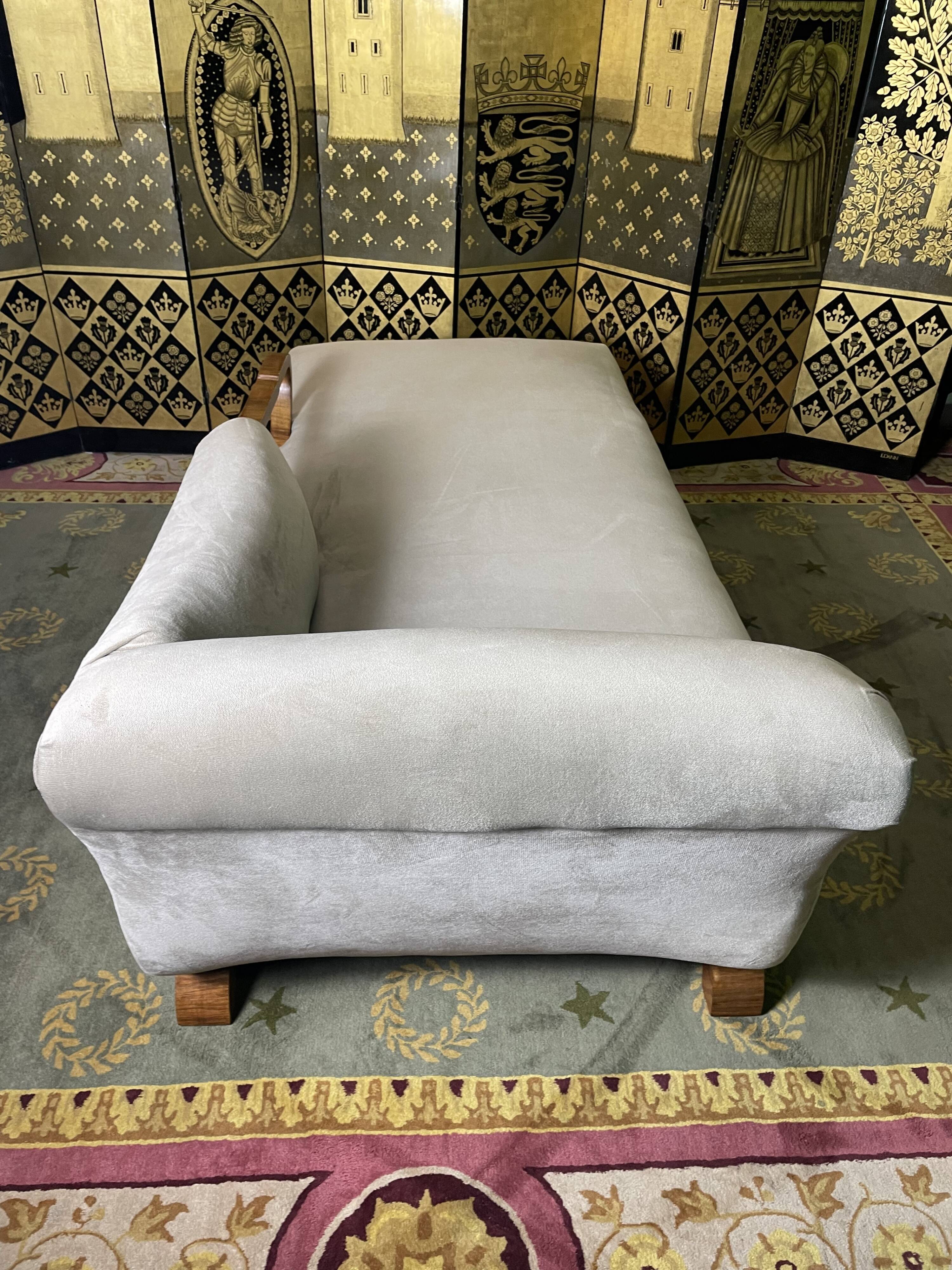 Art Deco era meridian in taupe velvet