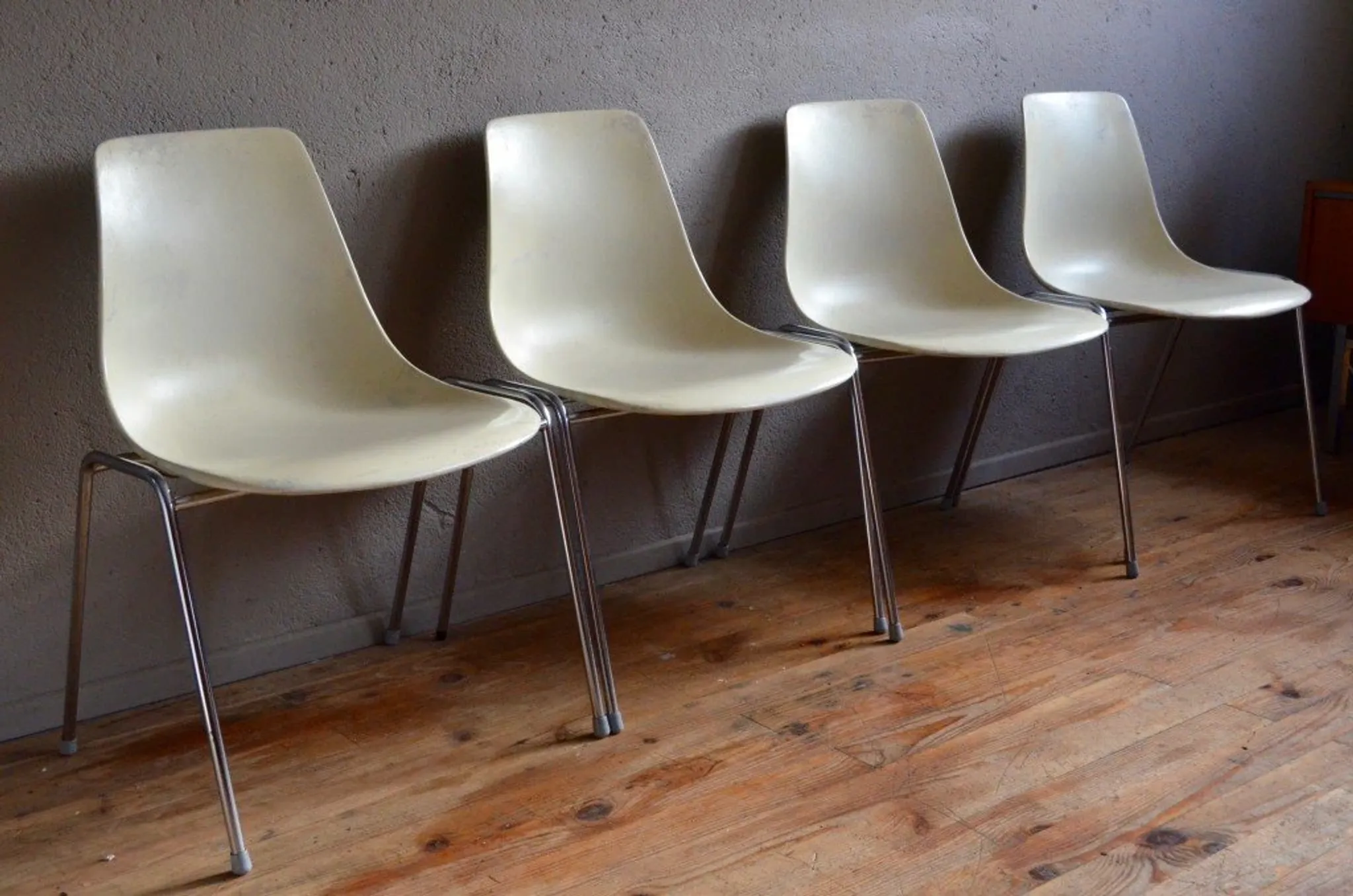 Set of 4 Georg Leowald chairs for Wilkhahn, mid-century design from the 1950s.