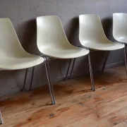 Set of 4 Georg Leowald chairs for Wilkhahn, mid-century design from the 1950s.
