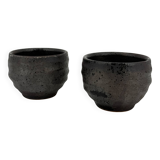 Pair of sake cups - coffee