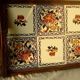 Wooden top and faience of gien decoration peony