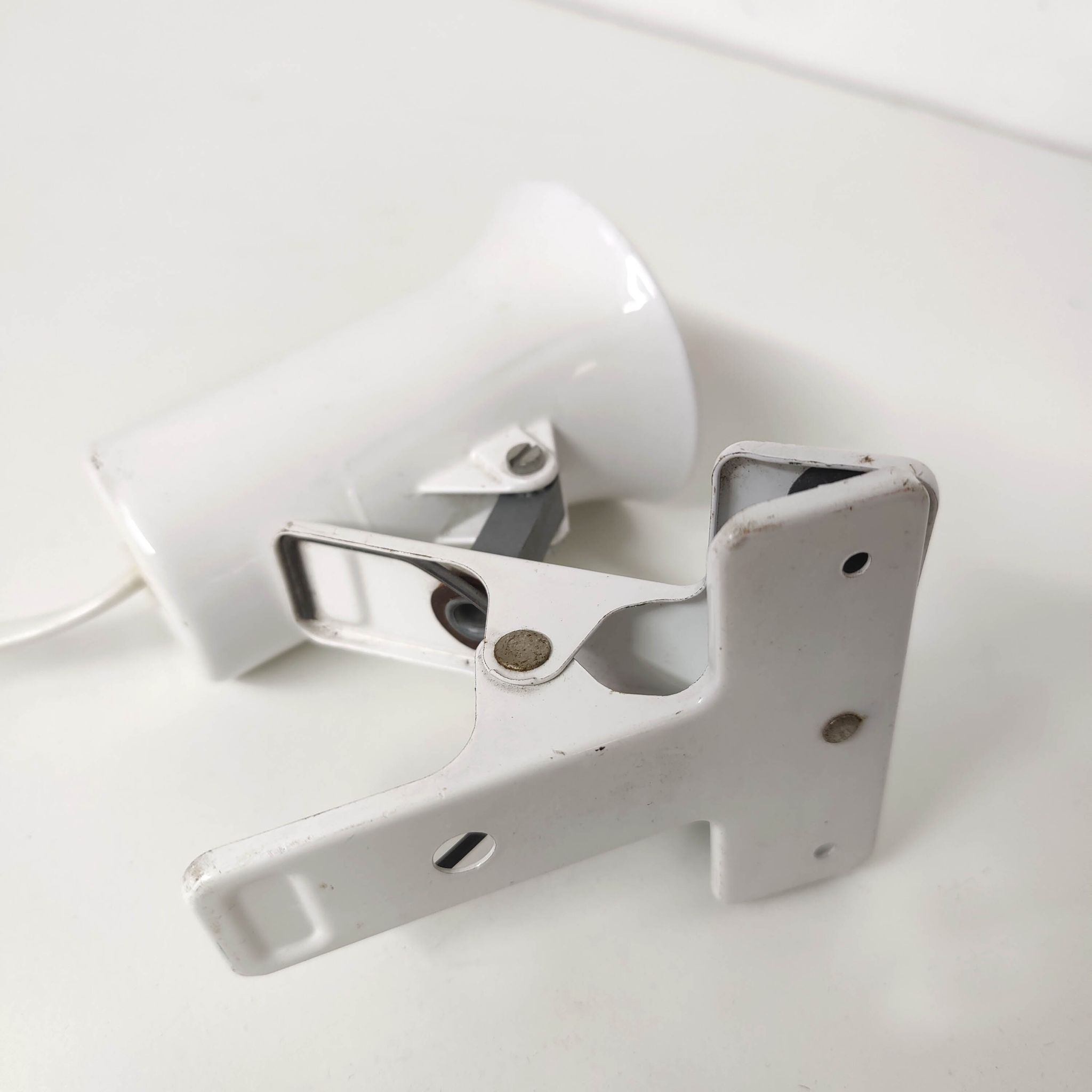 Spot lamp with clip Lita metal white 70s