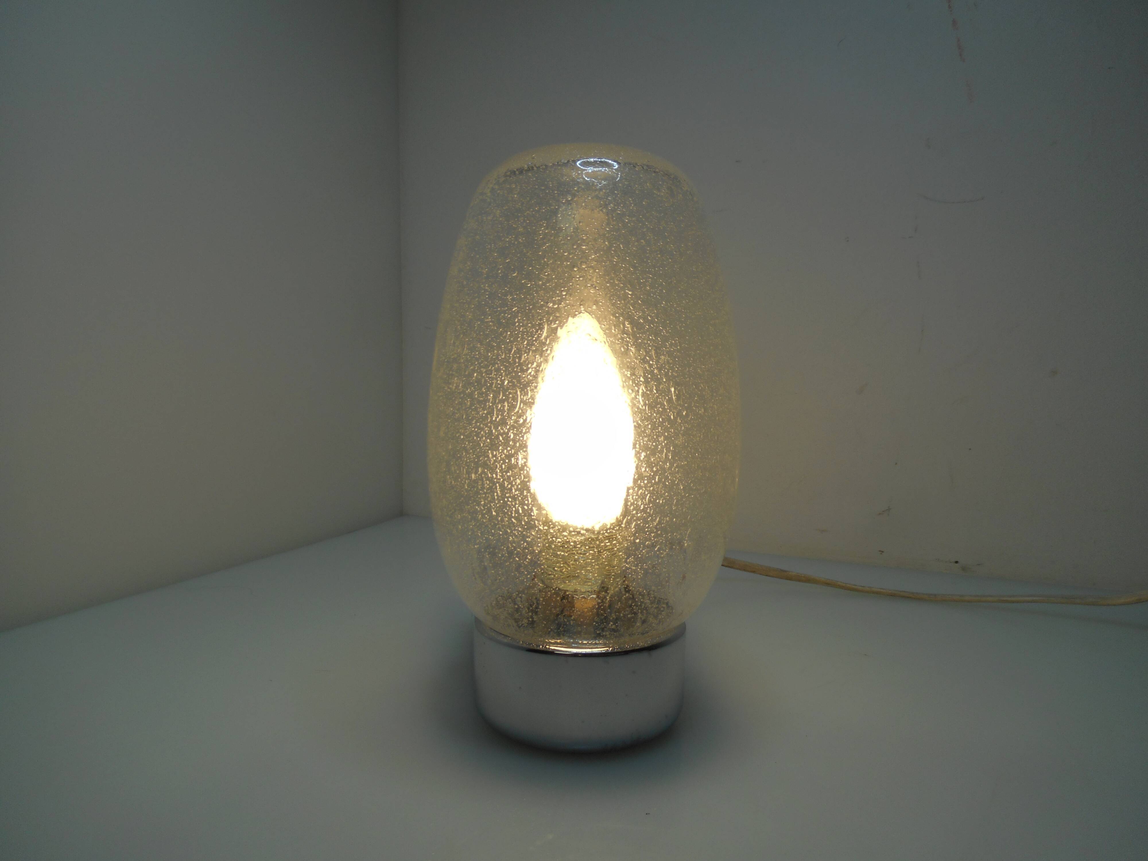 Vintage chrome and bubble glass wall lamp