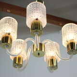 Mid-century glass chandelier,Kamenický Šenov 1970´s.