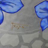 Glass ceiling light signed Aurys