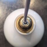 Ancienne suspension baladeuse art deco opaline blanche Ø20.5 cm