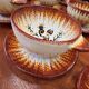 Set of 12 ear bowls with saucers – Quimper earthenware – P. Fouillen