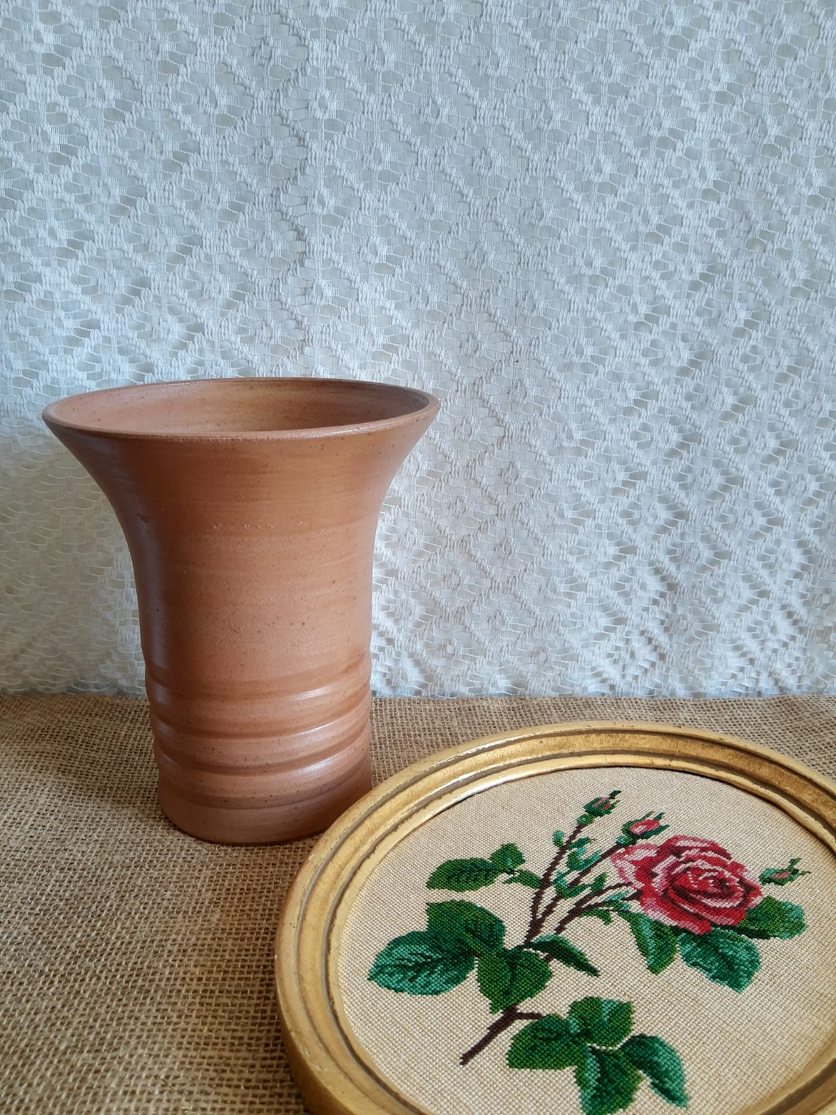 Bonny sandstone vase France handmade vintage