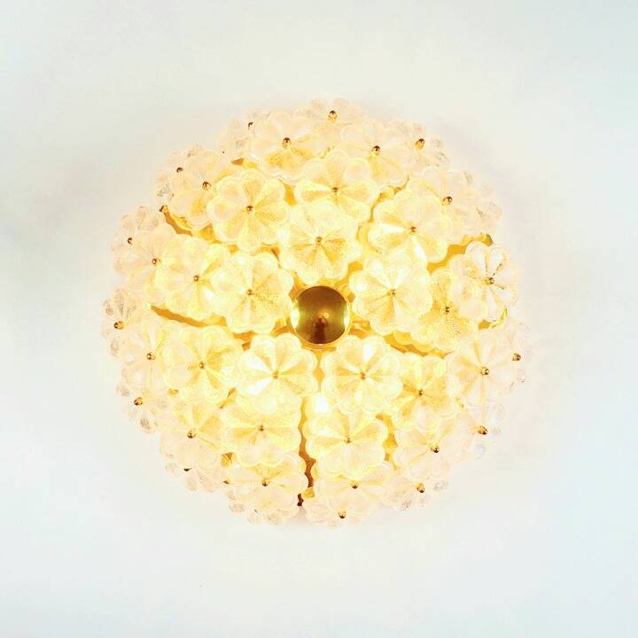 XL Mid-Century Floral Murano Glass Ceiling Light from Ernst Palme, 1970s