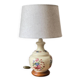 Vintage Ceramic Lamp with Wooden Base