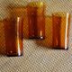 A set of 3 large amber orange glasses Duralex Vintage.