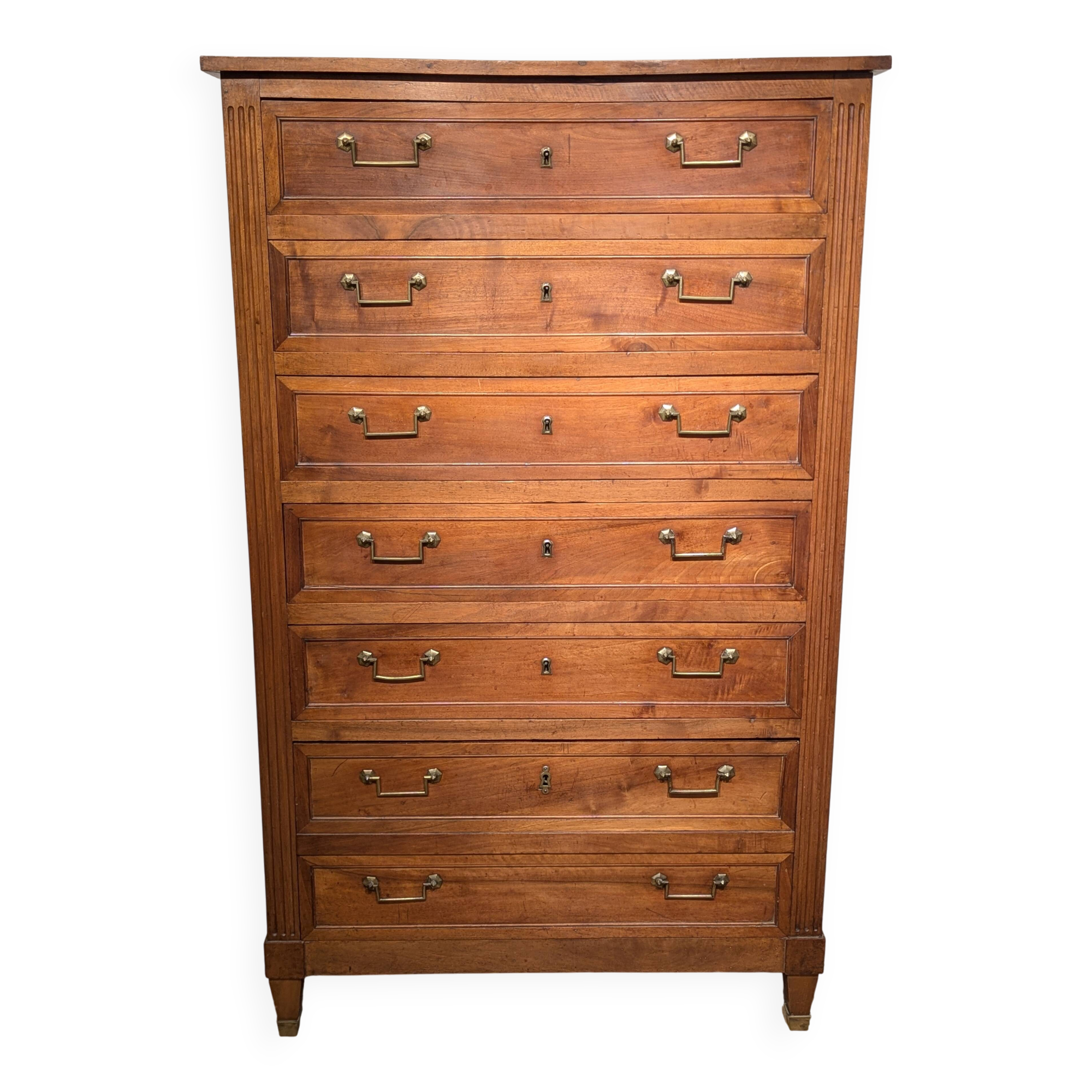Late 19th century walnut chest of drawers