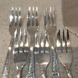 12 cake forks, pie server, silversmith Frionnet Dubarry