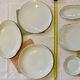 Service de table vintage porcelaine de Limoges blanc liseré or