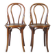 Set of 2 Thonet wooden seat bistro chairs N°18 1/2, Circa 1920