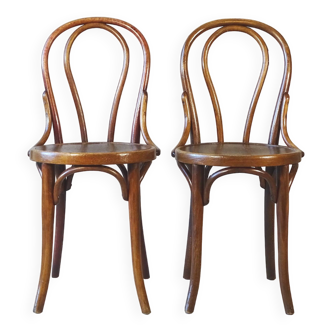 Lot de 2 chaises Bistrot assise bois Thonet N°18 1/2, Vers 1920