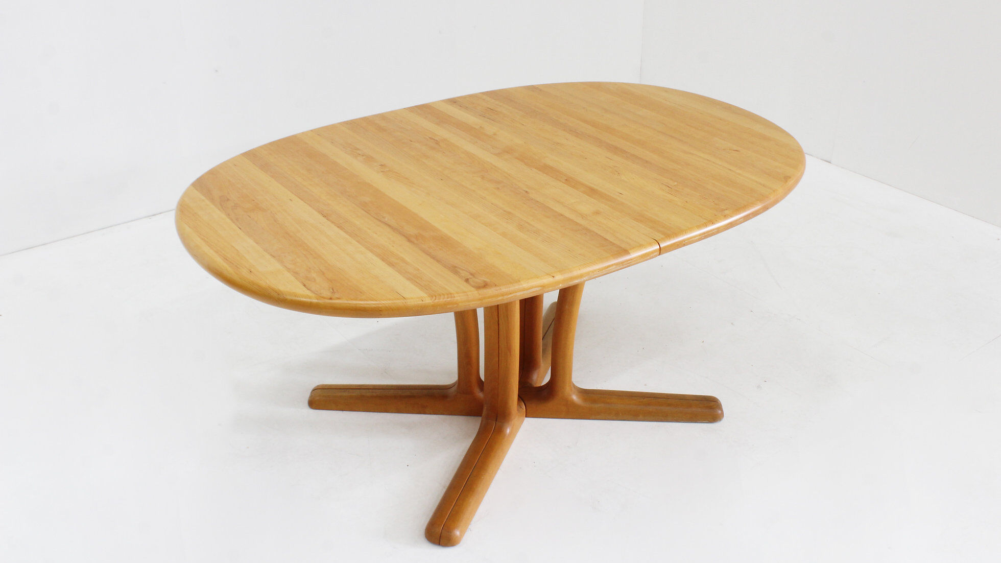 Vintage Dyrlund Danish oval extendable dining table 1960s