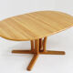 Vintage Dyrlund Danish oval extendable dining table 1960s
