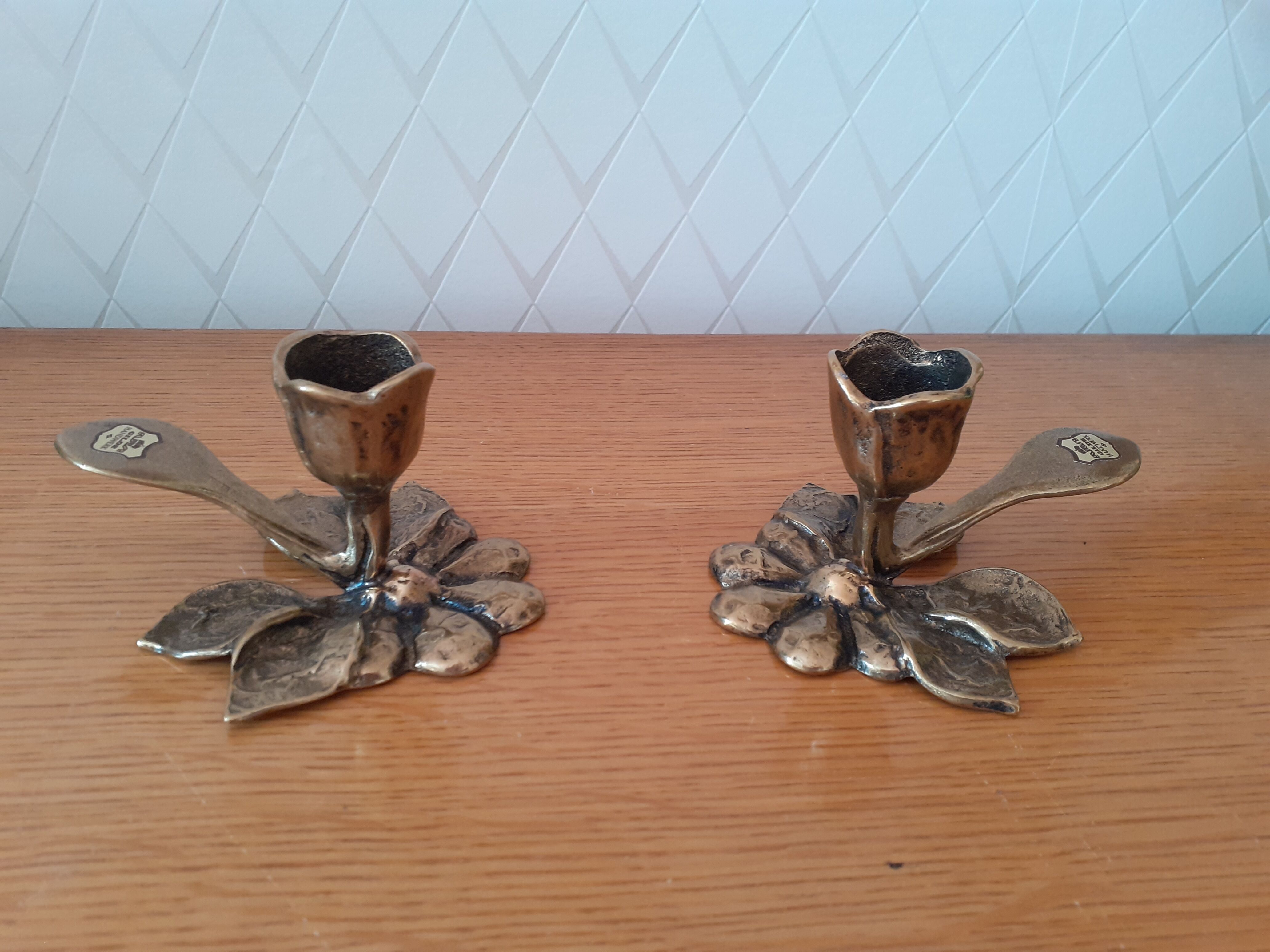 Pair of Gilde brass candlesticks
