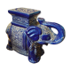 Blue Asian elephant in porcelain