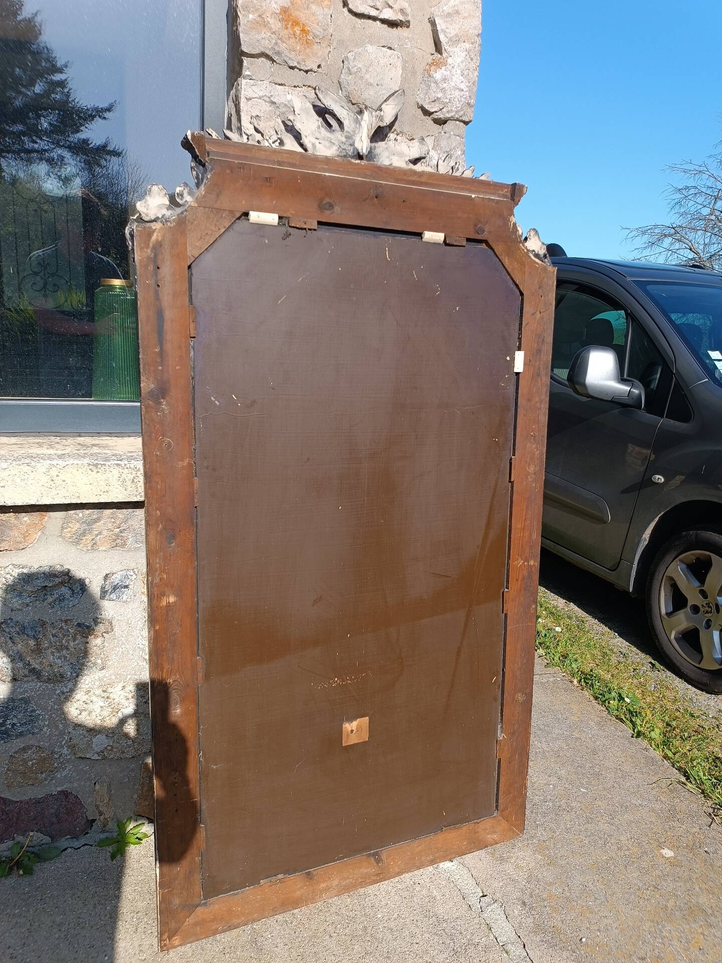 Antique mirror with pediment 168/88 cm