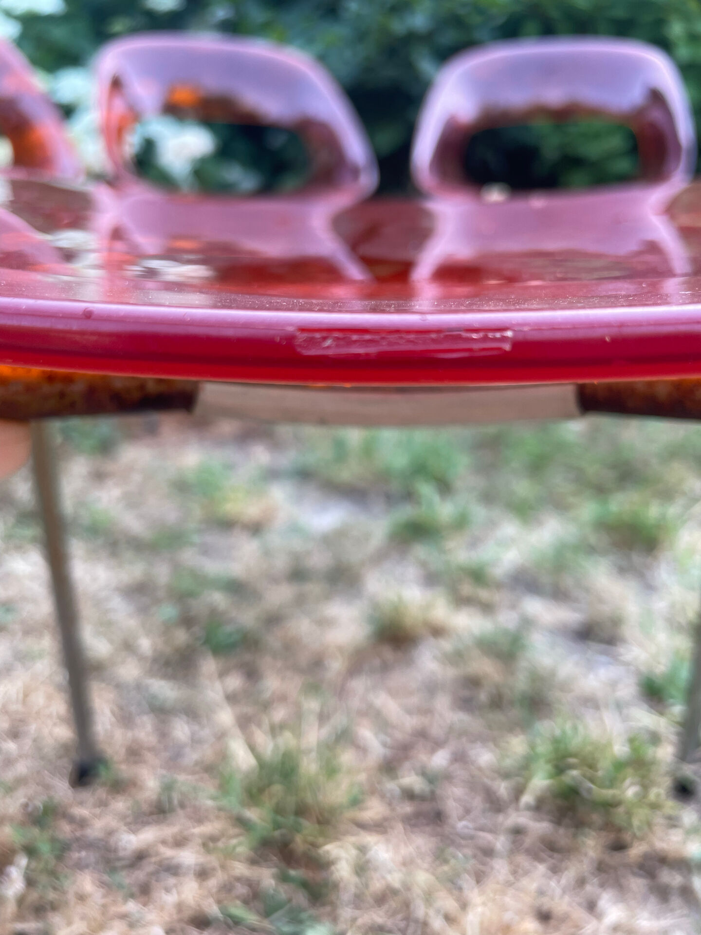 Translucent orange chairs