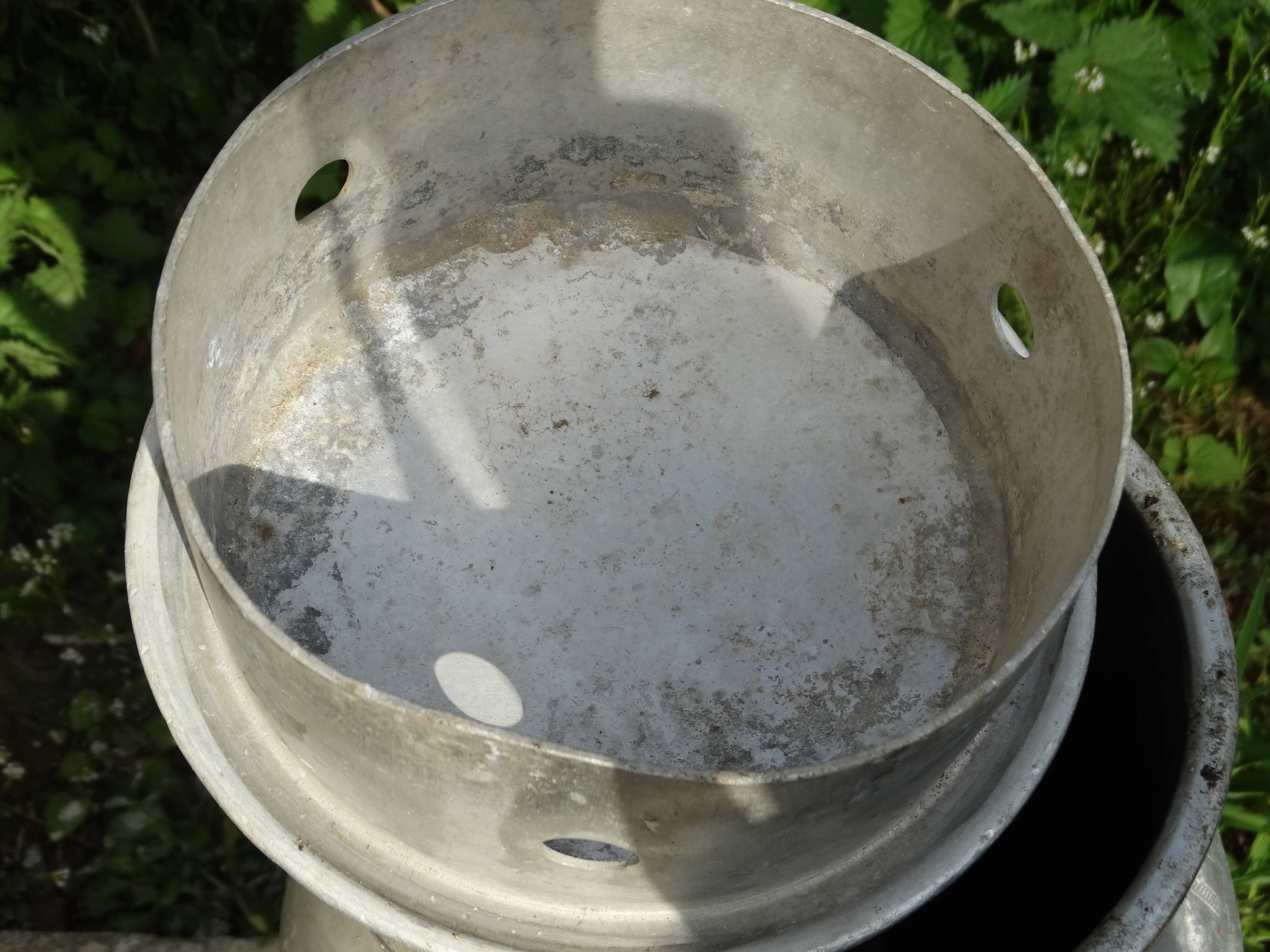 ALUMINUM milk can NESTLE marked schmid