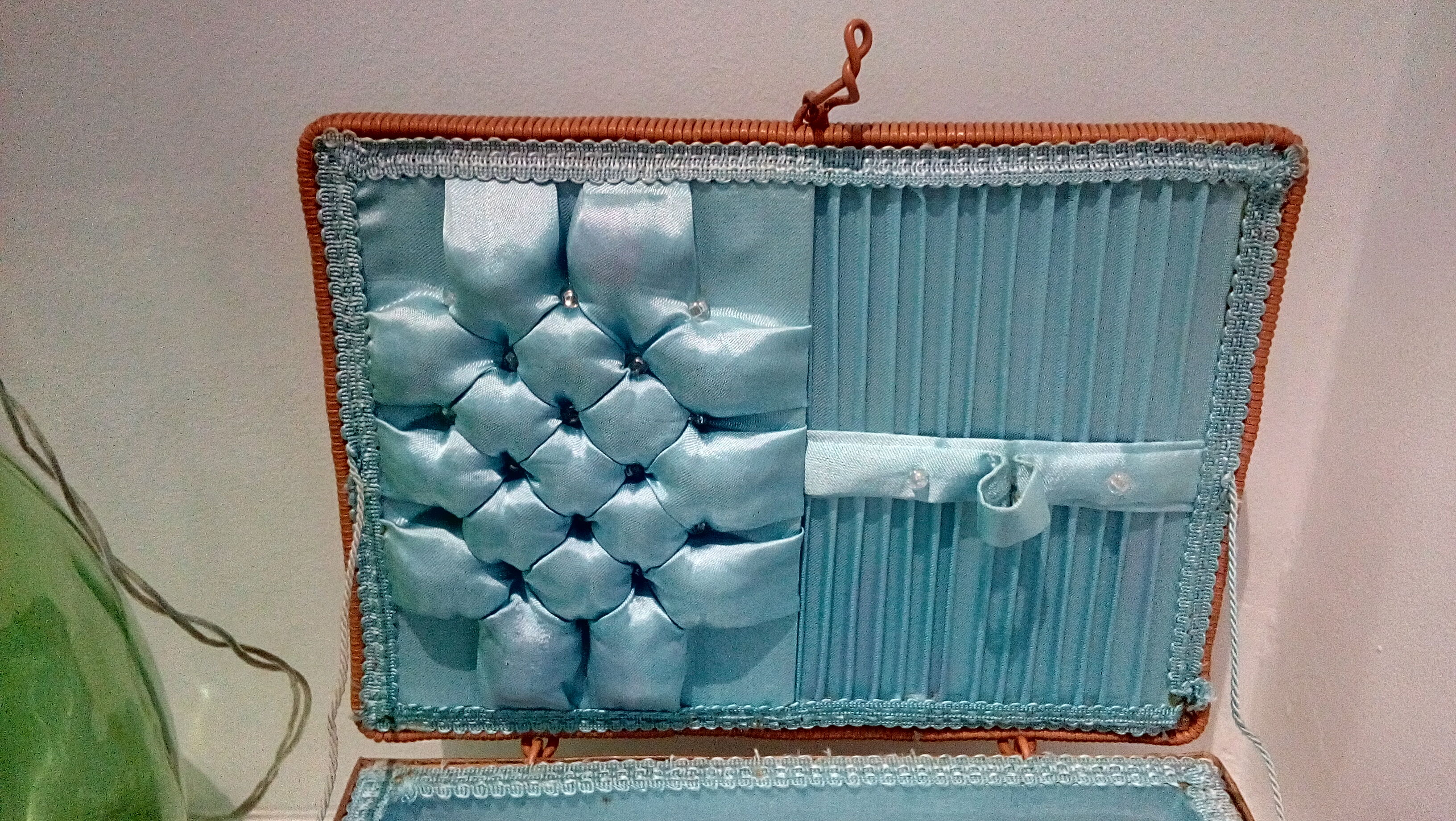 Vintage wicker sewing box