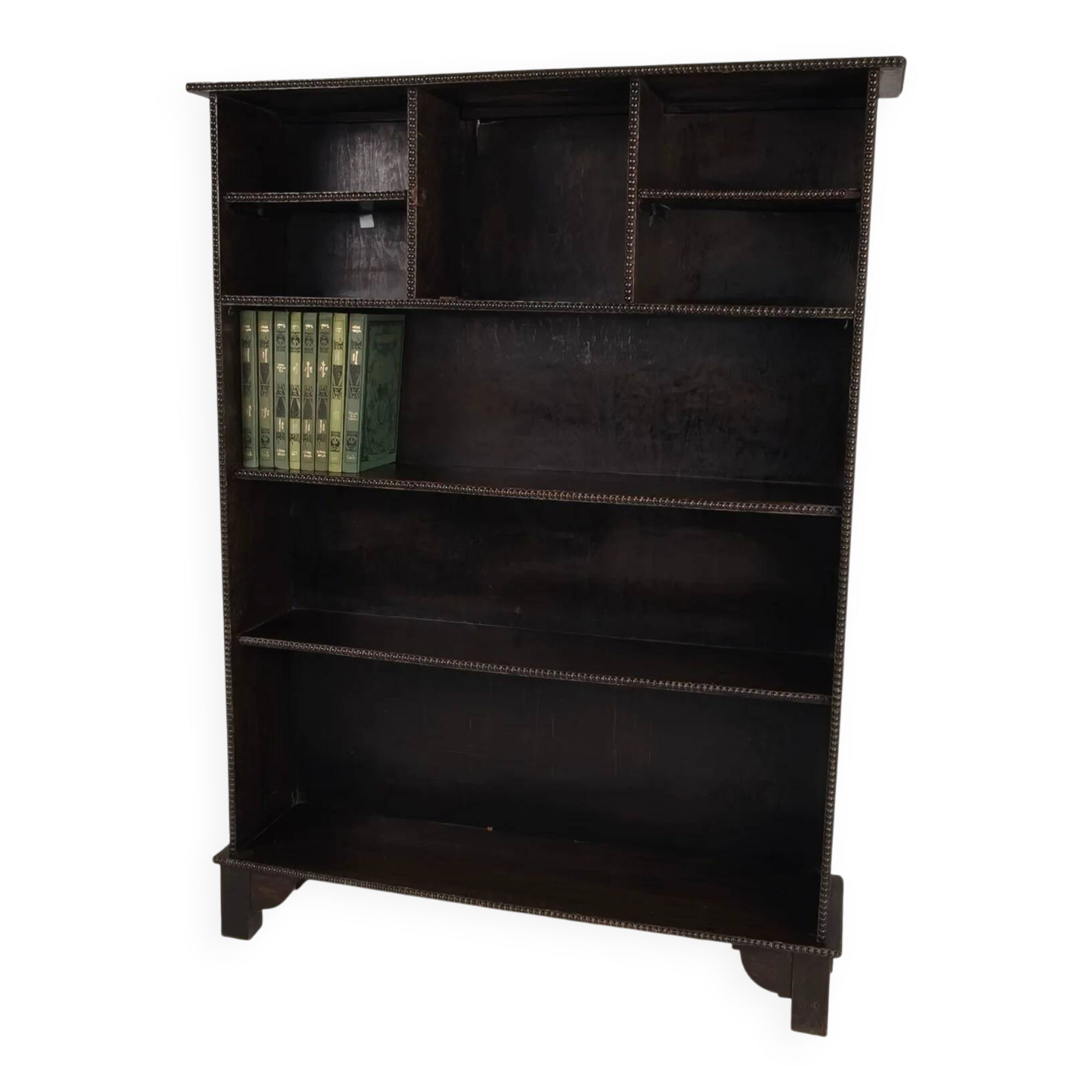 20th century open bookcase with bead motif