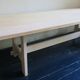 Large mid-century limed solid oak dining table 244 cm x 100 cm, 1950